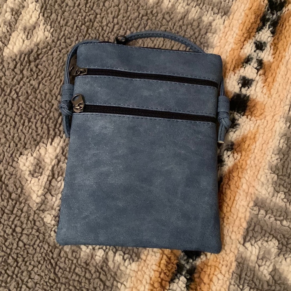 Blue crossbody purse